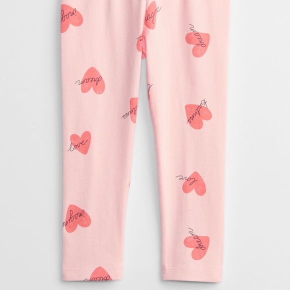 NWT Baby GAP “Love & Kindness” Pink Heart Leggings pants - Picture 3 of 3